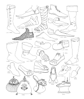 A coloring page of renaissance clothing